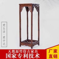 竹制单花架 茗竹居明清古典做旧落地式阳台花盆架厂家直销包邮